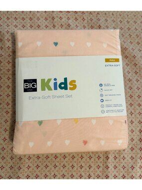 The Big One Kids Pink Multi Hearts Extra-Soft Sheet Set Full